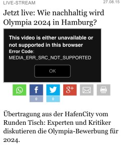 War da was? Protest beim Runden Tisch "Hamburg diskutiert die Spiele"