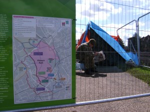 Hochsicherheitstrakt Olympisches Dorf: London 2012. Foto: S. Bauriedel